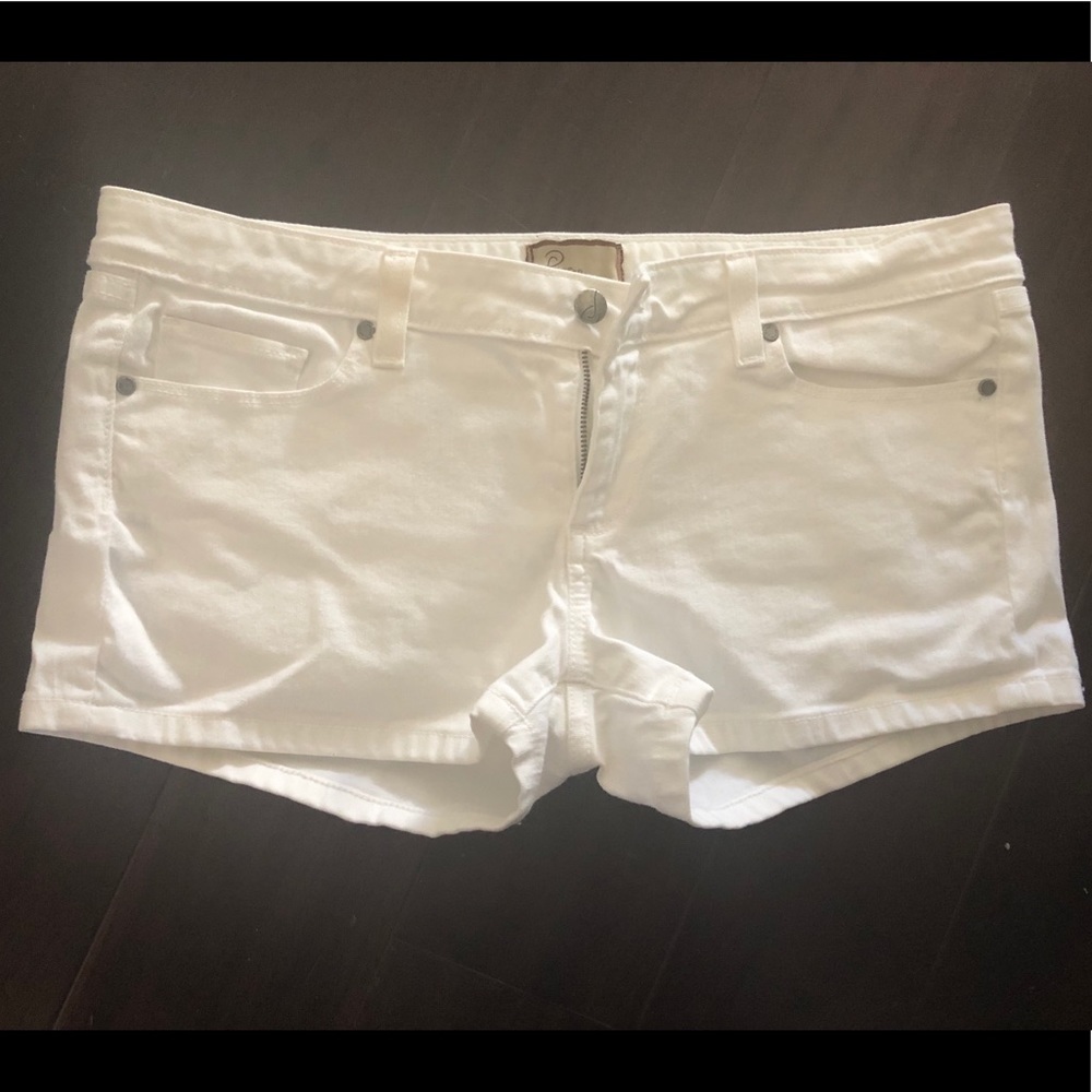 Paige white denim shorts